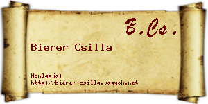 Bierer Csilla névjegykártya