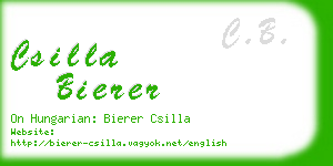 csilla bierer business card